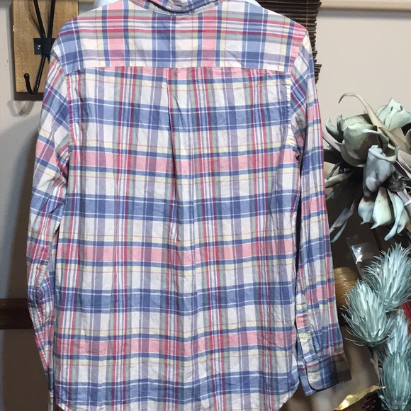 🚨B2G1 POLO RALPH LAUREN Soft Blue Pink Yellow White Striped Sleeved Button Up - Picture 6 of 6